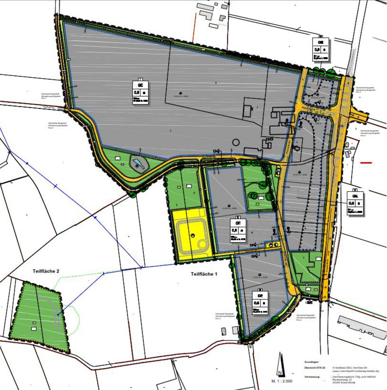 Zeichnung B-Plan vom Gewerbegebiet